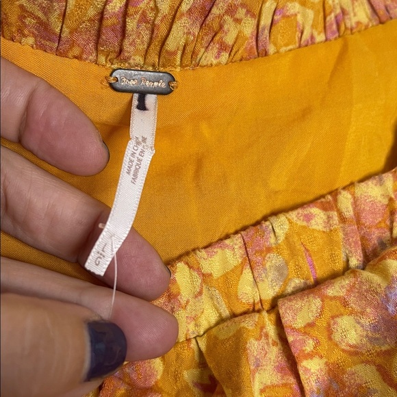 Free People Jael Orange Long Sleeve Floral Cutout Mini Dress Size Large BNWOT - Picture 5 of 7